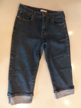 Levis 515 Capri Jeans Womens Size 8 Medium Wash Blue Denim Mid-Rise Stretch - $14.73