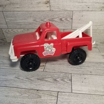 Bergman Plastic Toy 7&quot; Tow Truck Vintage Red 4604 Made in USA - $10.81