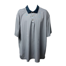 Reebok Golf Mens PlayDry Polo Shirt Blue White Striped Short Sleeve Wick... - $18.99