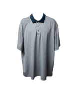 Reebok Golf Mens PlayDry Polo Shirt Blue White Striped Short Sleeve Wick... - £15.13 GBP