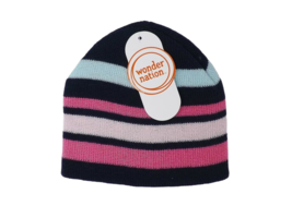 Wonder Nation Toddler Knit Beanie Hat - New - Blues &amp; Pink - £5.60 GBP