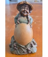 Debbie 1985 Tom Clark Signed Garden Gnome Vtg 3.5&quot; Figurine Egg Acron Sc... - $446.70 MXN