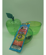 2 Pcs Large Green Apple Container Cookie Stash Jar w 5 fruity wraps - £11.07 GBP