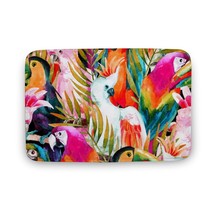 Tropical Parrot Bath Mat Non-Slip Soft Rug with Palm Leaves - $514.41 MXN