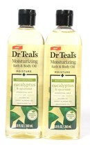 2 Bottles Dr Teal&#39;s 8.8 Oz Moisturizing Eucalyptus &amp; Spearmint Bath &amp; Body Oil - £22.67 GBP