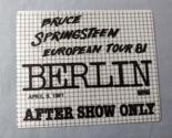 Bruce Springsteen 1981 European Tour Berlin Backstage Pass Cloth - $59.35