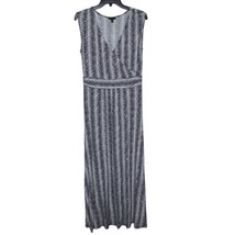 Talbots Chevron Herringbone Tank Maxi Dress Faux Wrap V-Neck Stretch Wom... - £23.67 GBP