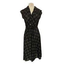 JF Vintage Swing Noir Print Dress Size M - £51.37 GBP