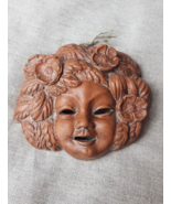 Vintage Terracotta Child With Corn And Flower Headdress Wall Art - $1,028.66 MXN