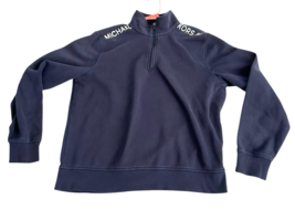 Michael Kors 81 Sweatshirt  1/4 Zip Men&#39;s Large Long Sleeve Blue Mock Neck - $36.10