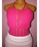 Crochet crop top, summer top, summer vest, halter top - $40.00