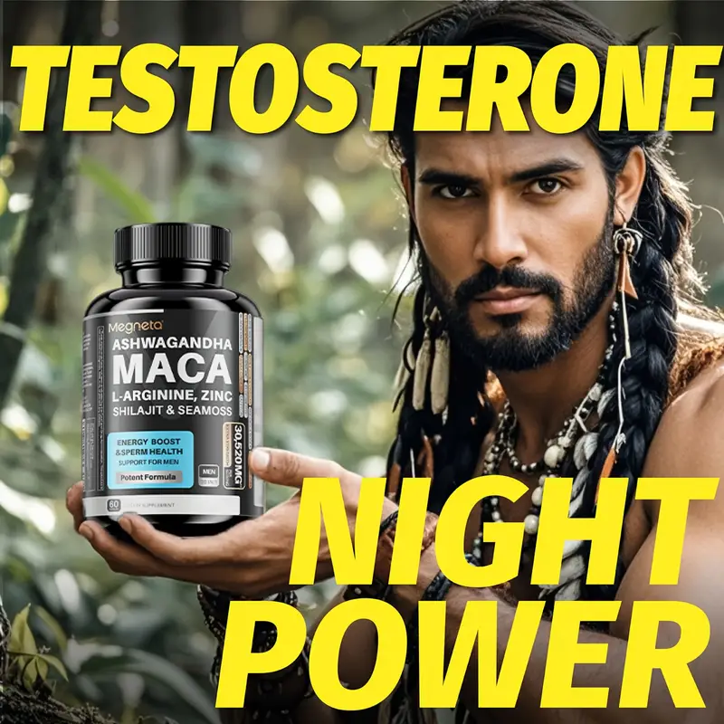 Men's NIGHT POWER- Maca, L-Arginine, L-Citrulline, Ashwagandha Seamoss  + Herbs
