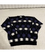 vintage protege collection purple/black crewneck sweater 80s print size ... - £25.60 GBP