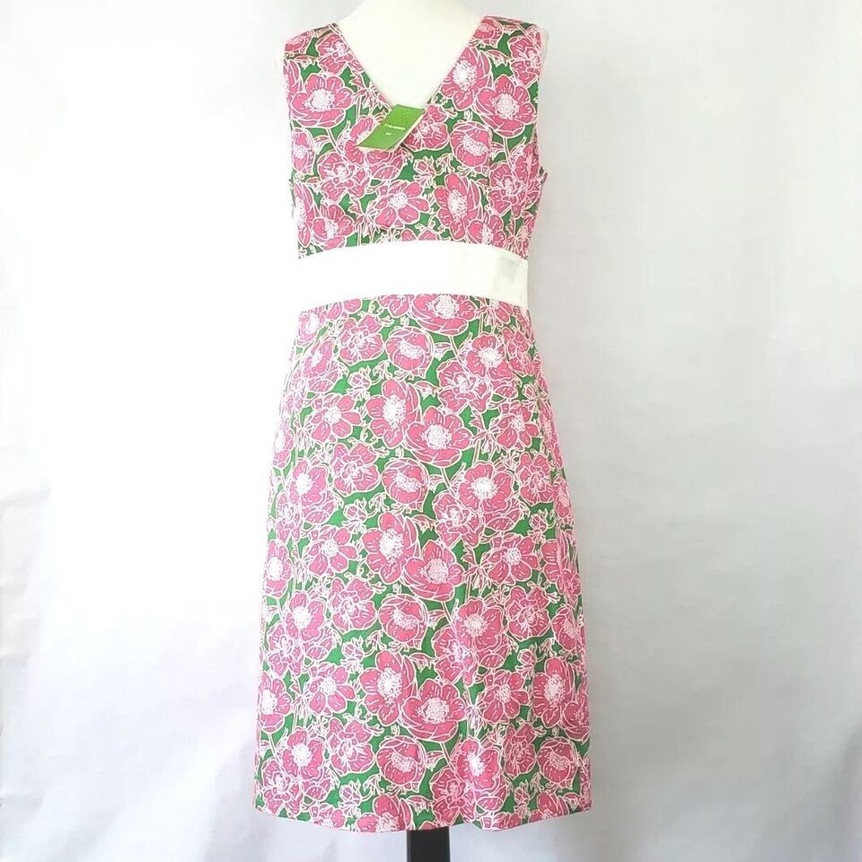 Primary image for Island Republic Floral Pink Green Sleeveless Wrap Dress Womens size 10
