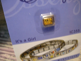 Essenza Italian Charm - Links Together Makes A Bracelet - Golden It&#39;s A Girl! - £0.78 GBP