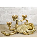 Contemporary Gold Tone Marine Ocean Octopus Tentacles Trio Votive Candle... - €56,62 EUR