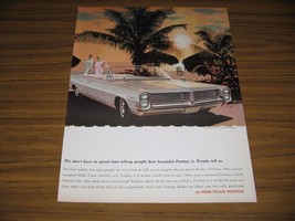 1963 Print Ad The 1964 Pontiac Bonneville Convertible Wide-Track Palm Trees - £10.05 GBP