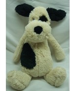 Jellycat VERY SOFT FLOPPY CREAM &amp; BLACK DOG 12&quot; Plush STUFFED ANIMAL Toy - $19.80