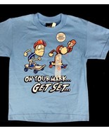 Blue Hybrid Tees On Your Mark Get Set Go Monkey And Boy Skate Boarding  - €9,31 EUR
