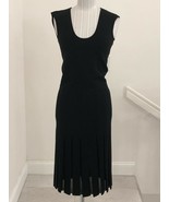 RALPH LAUREN Black Label Black Wool Blend Pleated Bottom Dress Sz US S $998 - $276.11 CAD