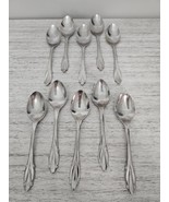 (x10) Mikasa CHAPELLE Stainless 18/8 Glossy Finish Floral Dinner Spoons ... - $827.43 MXN