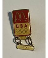 McDonald&#39;s USA 1988 Olympics Olympic Games Seoul Rings Lapel Hat Pin Vin... - £7.03 GBP
