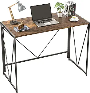 Folding Computer Desk 39 Inch, Foldable Study Writing Desk For Small Spa... - $215.99