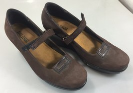 Naot 9US 40EU Brown Suede Mary Janes 2.75&quot; Wedge Shoes Made in Israel - $33.81