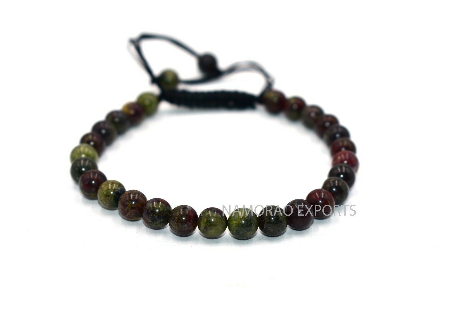 Primary image for Natural Dragon Bloodstone 6x6 mm Beads Thread Bracelet ATB-8