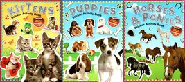 Horses &amp; Ponies, Puppies, Kittens - Sticker Activity Book - More Than 100 Reusab - £12.58 GBP