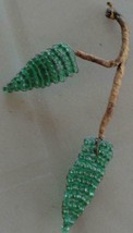 Vintage Tiny Hand Beaded Decorative Leaves on Small Branch – VGC – GREAT CRAFTS - £3.15 GBP