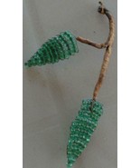 Vintage Tiny Hand Beaded Decorative Leaves on Small Branch – VGC – GREAT... - $73.94 MXN