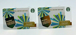 Starbucks Coffee 2014 Gift Card Happy Hanukkah Limited Ed Zero Balance Set of 2 - £10.40 GBP