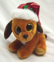 TY Beanie Boos BIG EYED HOWLIDAYS THE DOG W/ SANTA HAT 6" Plush STUFFED ... - $14.85