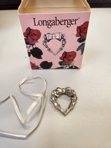 Longaberger Pewter Heart Tie on/pin - £4.80 GBP