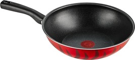 Tefal Tempo Flame Wok Pan With Handle Size 28 Non Stick Coated In France... - $138.18
