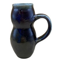 Hand Thrown Studio Art Pottery Large 6.25” Coffee Mug Green Colors Signe... - $17.81