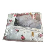 Vintage Springmaid Princess Rose Double Flat Sheet Pink And White 81 X10... - $56.09