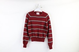 Vintage 70s Streetwear Womens Medium Striped Color Block Knit Crewneck Sweater  - £39.52 GBP