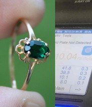 size 6 gold ring Estate Sale! 10k GOLD solid ring EMERALD womens TESTED - £104.54 GBP