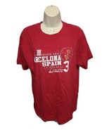 Barcelona Spain 3 Womens Large Burgundy TShirt - $371.72 MXN
