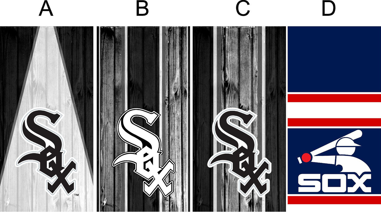 Cornhole Board Vinyl Wrap White Sox - sold individually