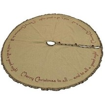 48" Christmas Tree Skirt | Merry Christmas To All Burlap - £29.53 GBP