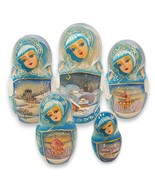 Vintage Russian Nesting Doll Matryoshka 5pc Hand Painted Winter Scene Mo... - $1,140.22 MXN
