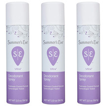 NEW Summer&#39;s Eve Feminine Deodorant Spray Ultra Extra Strength 2 Ounces (3 Pack) - £15.65 GBP