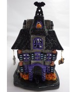 JC Penny Haunted House Ghosts Owl Bats Pumpkins Ceramic Luminary Vintage - £30.83 GBP