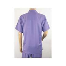 Men 2pc Walking Leisure Suit Short Sleeves By DREAMS 256-29 Solid Lavender image 3