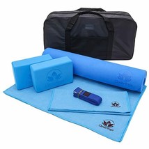 Clever Yoga Kit 7-Piece Yoga Mat,  Towels, 2 Blocks, Strap, Case - £80.37 GBP