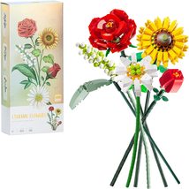 Sunflower Flower Bouquet Building Blocks Kit (568 Pieces) - £25.89 GBP
