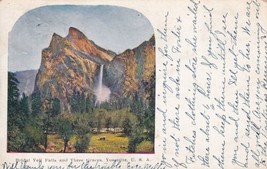 Yosemite National Park California Bridal Veil Falls &amp; Three Graces Postcard D16 - £2.40 GBP